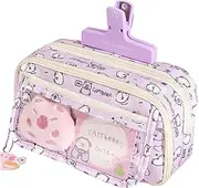 Capybara Pencil Case,Multi-Layer Large Capacity Pen Pouch | Cute Stationery Organizer, Cartoon Zippered Capybara School Supplies for Capybara Lovers