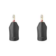 2x Final Touch Nylon Leak-proof Wine/Liquor Bottle Chiller/Cooling Sleeve Black