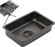 Home Steel Camping Sink - Multipurpose Basin, Portable Sink, Stainless Steel Sink, Dishwashing Drain Basket | Kitchen Water Storage Dishwashing, Dishpan Washing Up Bowl with Drain Plug