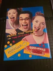 Lemonhead Candy Red Hots Print Ad 2001 Vintage 8x11