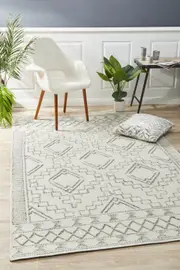 Abode Rug Culture Natural White & Grey Scandi Wool Textured Rug