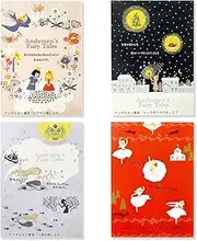 Shealdo bp-pc-20015 Banana Paper Postcards Shinzi Katoh Thumbelina Match Girl Mermaid Princess Red Shoes Andersen Fairy Tale Jewelry Set of 4
