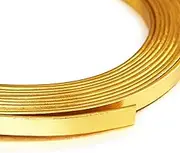 Fashewelry 32.8Ft 5mm Aluminum Flat Wire Gold Bendable Metal Craft Wire Strip for Bezel Sculpting Armature Jewelry Making Gem Metal Wrap
