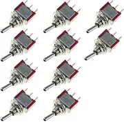 E Support 10 X On/Off/On Mini Miniature Toggle Switch Momentary Car Dash Dashboard SPDT 3Pin