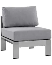Modway Outdoor Shore Armless Sectional Outdoor Patio Aluminum Chair