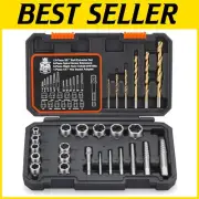 Professional 26-Piece Screw Extractor & Cobalt Bit Set in Durable Carry Case