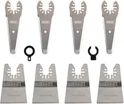 [XXGO] 8 Pcs Oscillating Tool Scraper Blades to Remove Caulking Adhesive Glue Sealant Paint Foam Glaze for Removal Cutting Cleaning Stripping for Dewalt Milwaukee Ryobi Bosch Dremel Rockwell XG8201
