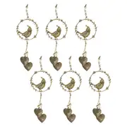 6x LVD Metal/Beads Hanger Bird Hanging Ornament Home Festive Decor 42cm Gold