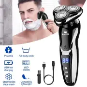 3 in 1 Men's Electric Razor Wet & Dry Rotary Shavers Beard Nose Mustache Trimmer