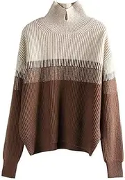 [HEYDHSDC] Women Sweater Long Sleeve Top Pullover Neck Sweater Femal