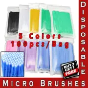 100 Micro Brush Disposable Lash Eyelash Mascara Wands Applicator Makeup Tool