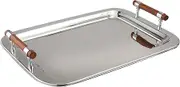 Elegance 73019 Stainless Steel Rectangular Tray, 22" x 15.5", Silver