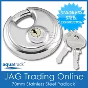 STAINLESS STEEL ROUND DISC SECURITY PADLOCK -Trailer/Hitch/Caravan/4x4/Boat Lock