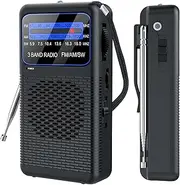 AM FM SW 3 Band Pocket Radio, Portable Battery Operated Shortwave Radio, Back Clip Transistor radios with 3.5mm Earphone Jack, Emergency LED Flashlight for Camping, Home