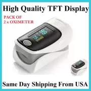 2 X Finger Pulse Oximeter Heart Rate Blood Oxygen Saturation Monitor PR Measure
