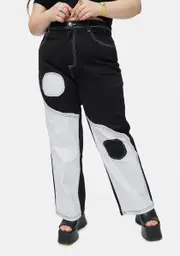 [dELiA*s by Dolls Kill] Plus Trippy Dippy Yin Yang Patchwork Twill Pants