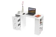 Advwin Computer Desk with Storage Home Office Desk White