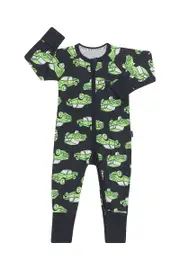[Bonds] Bonds Newbies Zip Cotton Wondersuit in Truck Stop Size: 0-3 Months 0-3 Months Truck Stop