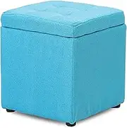 Footstool Foot Stool Entryway Storage Bench Leather Storage Ottomans Storage Benches Entryway Storage Shoe Rack Foot Stool Storage Stool Storage Footstool(Blue)