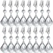 16 Pack Tablecloth Weights, Crystal Glass Table Cloth Weight with Metal Clips...