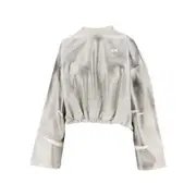 [PINKO] PINKO Metallized sweatshirt with logo Woman S S Silver