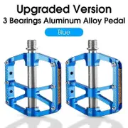 WEST BIKING Ultralight Bicycle Pedals Flat MTB Aluminum Pedals With Reflector Road Bike 3 Bearing Pedals Bike Accessories Blue