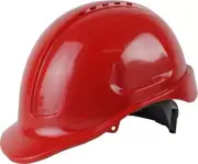 Maxisafe Hard Hat Red Wide Brim Vented Construction Adjustable Hard Hat