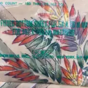 VTG Canno Full Fitted Bottom Sheet No Iron Percale Bamboo Leaves IRREGULAR