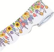 Anlayliay 1 Roll Bulletin Board Border Floral Bulletin Border Tulip Flower Trim Border for School Classroom Blackboard Chalkboard