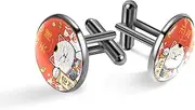[Generic] Men's Cufflinks, Maneki Neko Cuff Links for Men, Classic Cufflinks Black for Suit Shirt Wedding Business Birthday Jewelry Gift