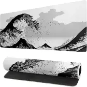 Black and White Sea Waves Gaming Mouse Pad Long Computer Keyboard Mousepad 31...