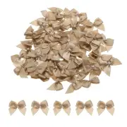 60Pcs Mini Dark Yellow Ribbon Bow with Pearl 1" Ribbon Flowers Applique