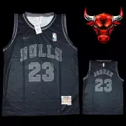 CHICAGO BULLS NBA BLACK AND GREY MICHAEL JORDAN 23 JERSEY SIZE 4XL