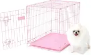 Carlson Pink Secure and Compact Single Door Metal Dog Crate, Small Size Name:...