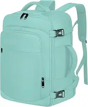 [ENZOSUM] Hand Luggage Backpack Hand Luggage Backpack for Airplane Small Travel Backpack Under Seat Hand Luggage Bag for Weekender Short Tirp for Men and Women, Black, Green, 40x20x25cm (20L), Minimalistic