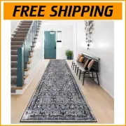 Long Hallway Rug Runner, 2'6'' x 12' - Floral Bohemian Style for Entry & Bedroom