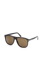 Tom Ford Square Sunglasses Black & Brown Joni FT0905