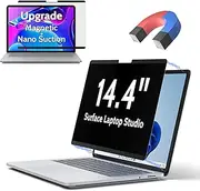 Peslv Magnetic Privacy Screen for Microsoft Surface Laptop Studio 2/1 14.4-Inch, Removable Anti Blue Light Glare Filter, Black Security Private Spy Block Protector