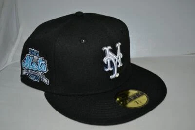 AUTHENTIC NEW YORK METS 40TH YEAR NEW ERA 59FIFTY FITTED HAT CAP BLACK NEW
