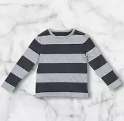 Old Navy Kid Boys Softest Gray-Stripe Long-Sleeve T-Shirt Size XS (5)