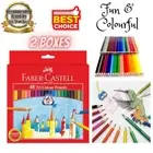 2 X Faber Castell 48 Tri Colour Pencils Grip School Art Pen Drawing Kids Write