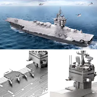 Piececool 3D立體金屬拼圖 企業號核動力航空母艦CVN-65 DIY 戰艦模型積木