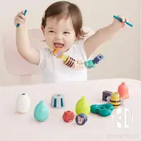 在飛比找樂天市場購物網優惠-嬰幼兒繞珠串珠男孩女孩寶寶木質積木兒童智慧益智啟蒙玩具