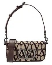 Valentino VLogo Loco Mini Toile Iconographe Canvas & Leather Shoulder Bag