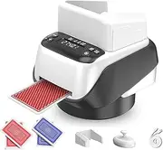 2-in-1 Automatic Card Shuffler and Dealer,360° Rotating Smart Card Dealing Machine with 4 Decks Capacity,Rechargeable Electric Poker Shuffling Machine Support 8 Players,for Blackjack Games