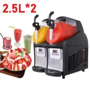 New Double Tank Slush Machine 2.5L*2 Ice Cream Maker 300W Snow Melting Machine