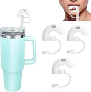 3Pcs Anti Wrinkle Straw Cover for Stanley Tumbler,Reusable Silicone Straw Stopper,Sideways Suck Design Anti-Lip Wrinkle Mouth Wrinkles Around Drinking Straw Tips for Stanley Cup Accessories
