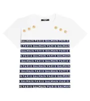 [Balmain Kids] Balmain Kids Button-embellished jersey T-shirt Y 12 white