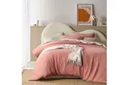 Hugo Clay Cotton Gauze Quilt Cover Set by Vintage Design Homewares