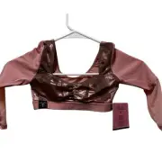 Kandi Korture Dance Cheer top Crop pink camo long sleeve Size M 5/6 NWT